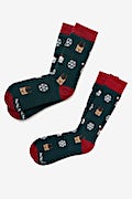 Santa Claws Green His & Hers Socks Photo (0)