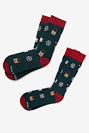 _Santa Claws Green His & Hers Socks_