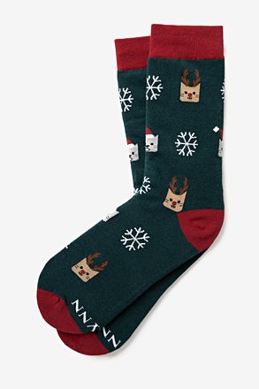 Santa Claws Green Small-Medium Sock