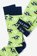 Talk Derby To Me Green Medium-Large Sock Photo (2)