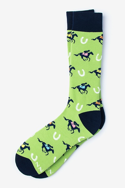 Green Talk Derby to Me Sock | Horse Sock | Ties.com