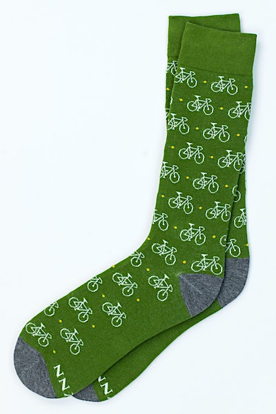 Green Carded Cotton The Cycle Of Life Medium-Large Sock