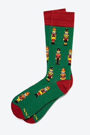 What's Crackin' Nutcracker Green Medium-Large Sock