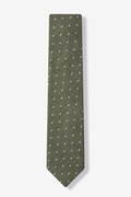 Green Huntington Polka Dots Skinny Tie Photo (0)