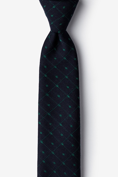 Green Cotton Gresham Skinny Tie