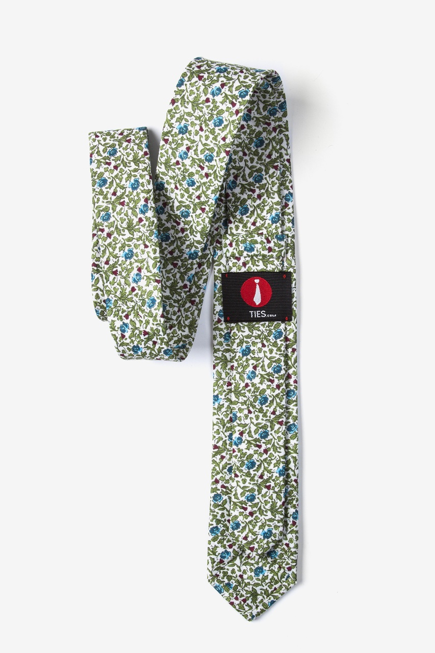 Green Cotton Henderson Floral Skinny Tie