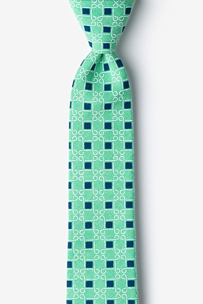 Green Cotton Jamaica Skinny Tie