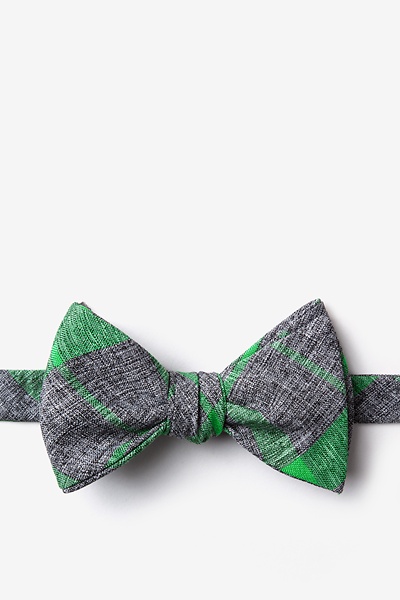 Green Cotton Kirkland Self-Tie Bow Tie