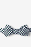 Markson Checks Green Diamond Tip Bow Tie Photo (0)