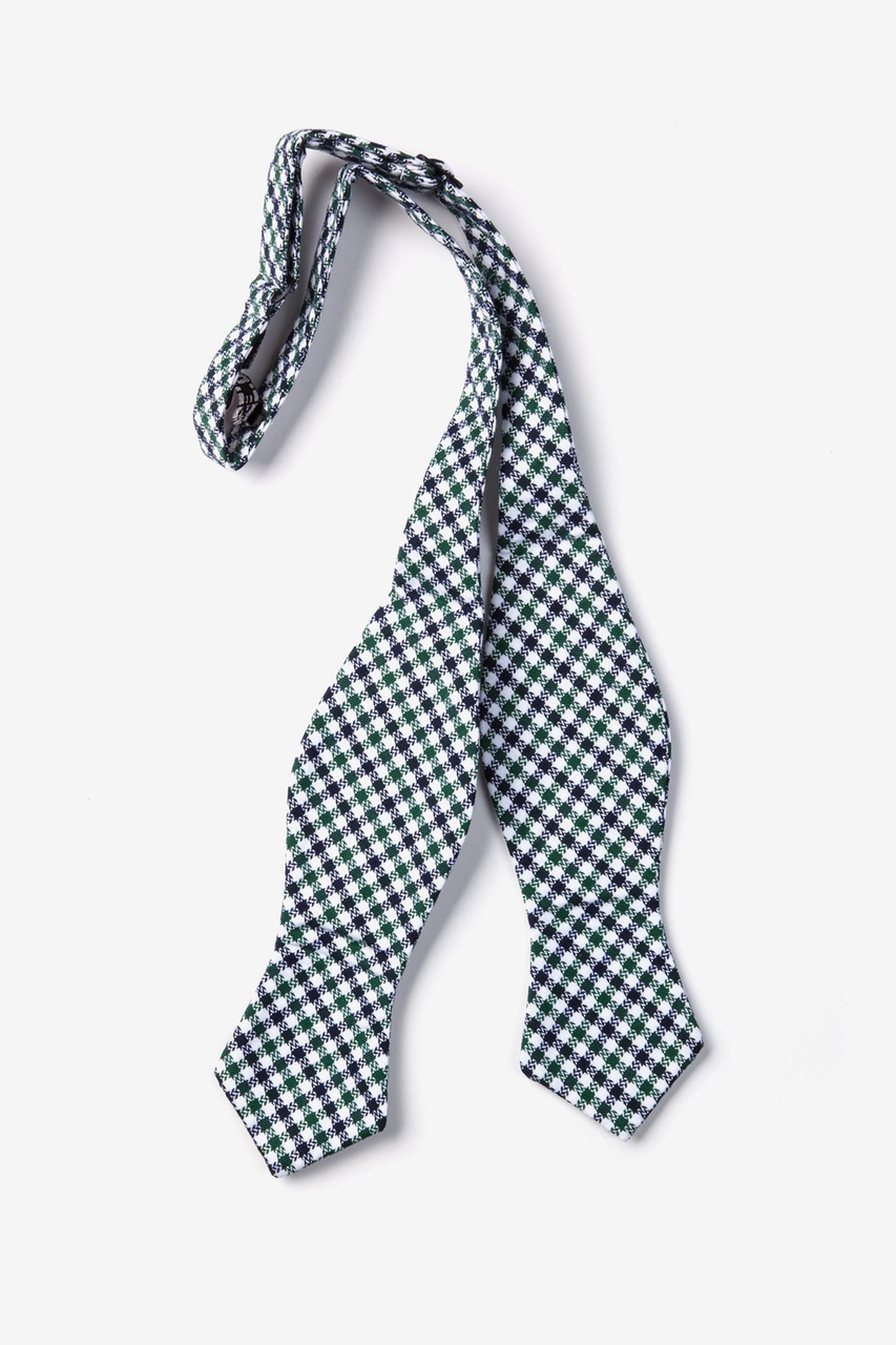 Markson Checks Green Diamond Tip Bow Tie Photo (1)