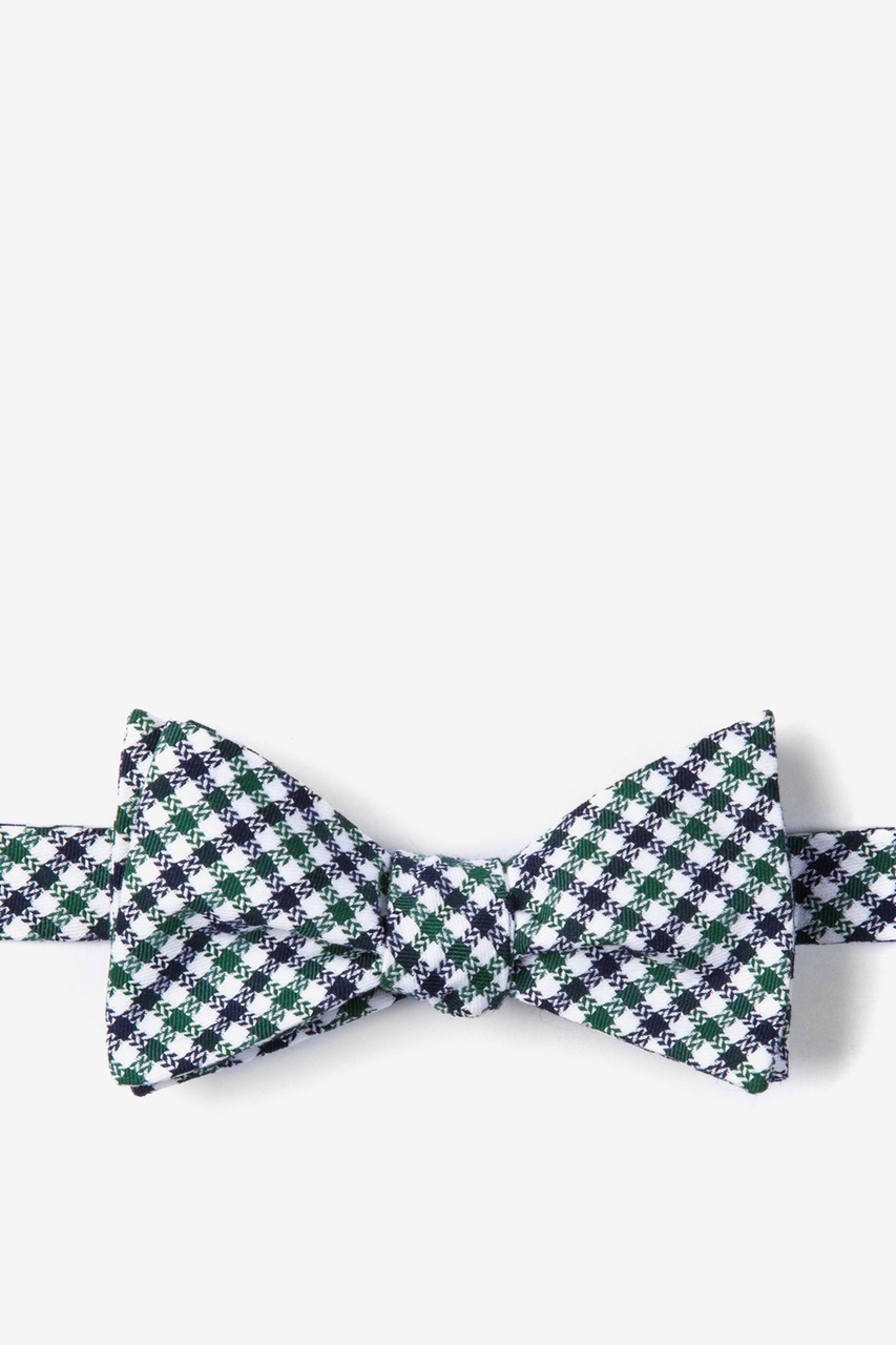 Markson Checks Green Self-Tie Bow Tie Photo (0)