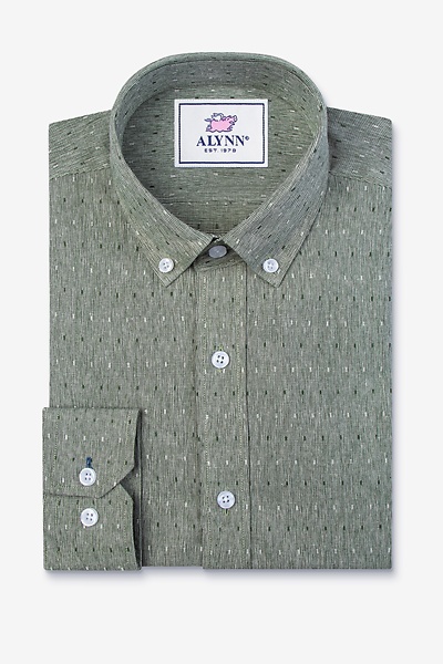 Green Cotton Mason Business Casual Shirt | Ties.com