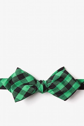 _Pasco Green Diamond Tip Bow Tie_