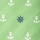 Green Microfiber Anchors & Ships Wheels Extra Long Tie
