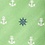 Green Microfiber Anchors & Ships Wheels Tie