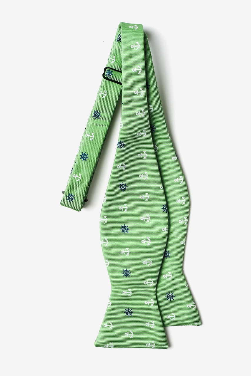 Anchors & Ships Wheels Green Self-Tie Bow Tie Photo (1)