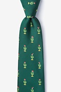 Christmas Cacti Green Extra Long Tie Photo (0)