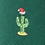 Green Microfiber Christmas Cacti Skinny Tie