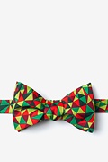 Christmas Kaleidoscope Triangles Green Self-Tie Bow Tie Photo (0)