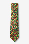 Christmas Kaleidoscope Triangles Green Skinny Tie Photo (1)