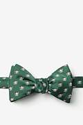 Christmas Skulls Green Self-Tie Bow Tie Photo (0)