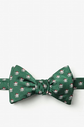_Christmas Skulls Green Self-Tie Bow Tie_