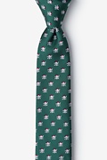 Christmas Skulls Green Skinny Tie Photo (0)