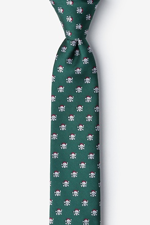 _Christmas Skulls Green Skinny Tie_