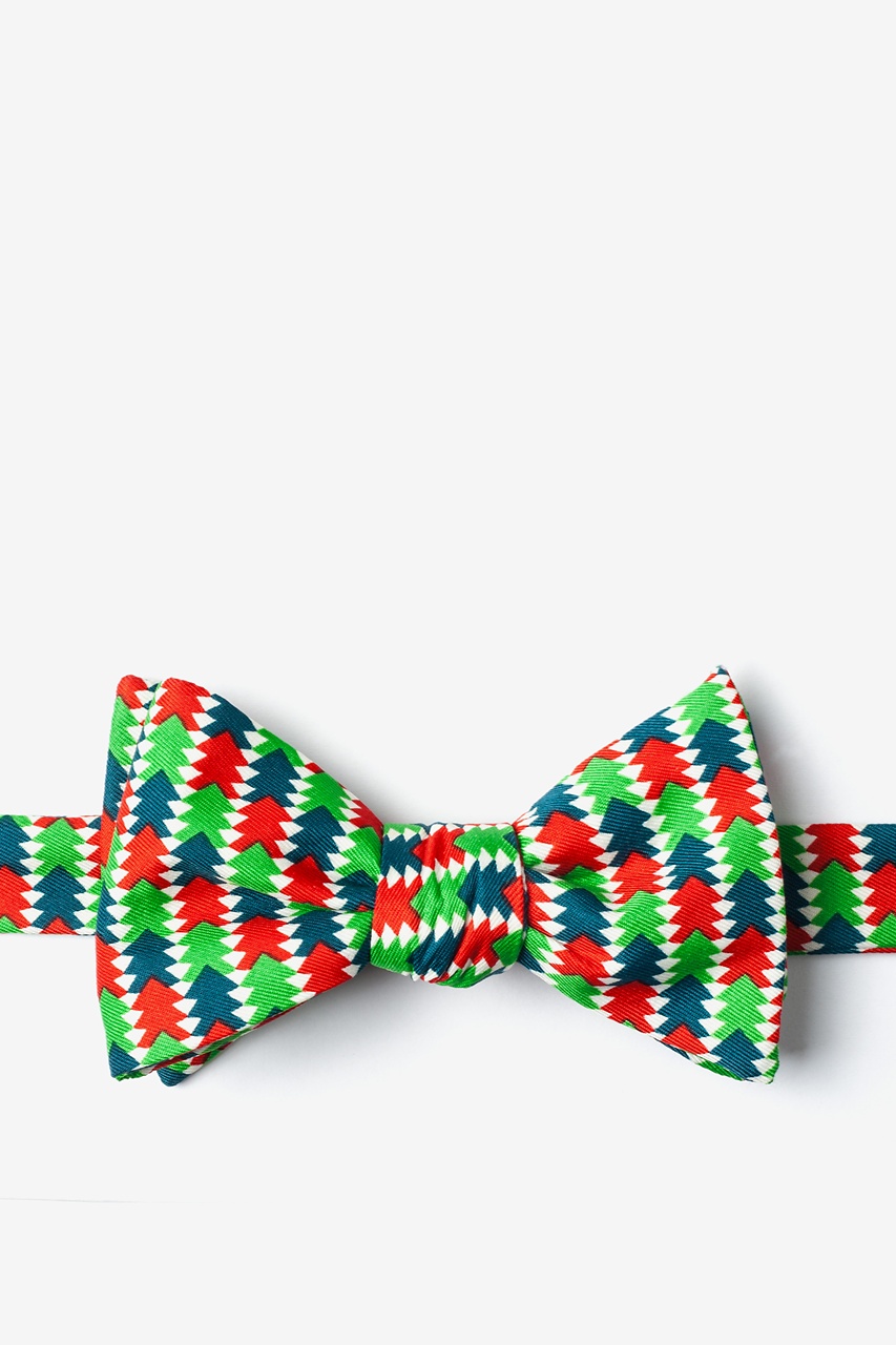 Christmas Tree Abstract Green Self-Tie Bow Tie Photo (0)