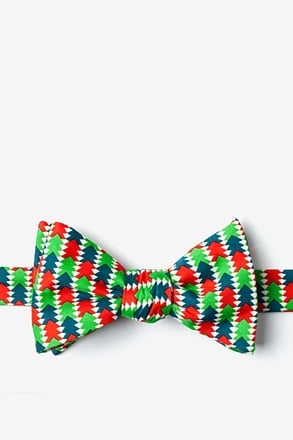 Christmas Tree Abstract Green Self-Tie Bow Tie