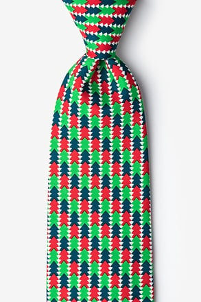_Christmas Tree Abstract Green Tie_