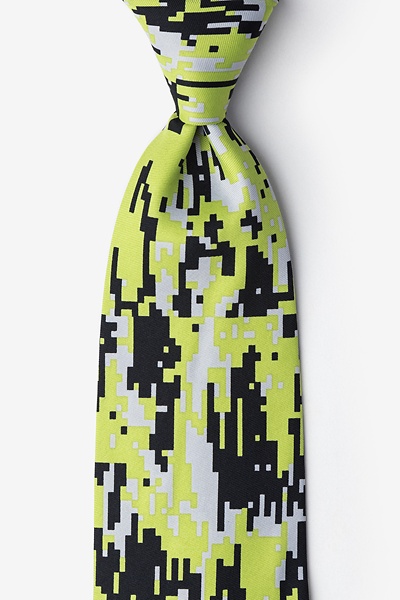 Green Microfiber Digital Camo Tie