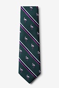 Flamingo Stripe Green Extra Long Tie Photo (1)