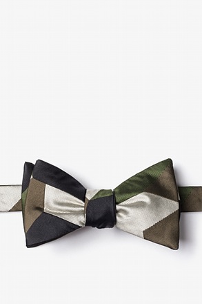 Geometric Camo Green Self-Tie Bow Tie