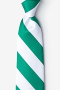 Green & White Stripe Extra Long Tie Photo (0)