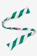 Green & White Stripe Self-Tie Bow Tie Photo (1)