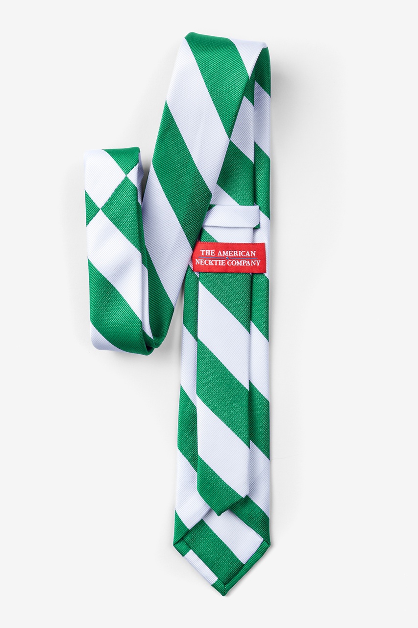 Green & White Stripe Skinny Tie Photo (1)