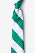Green & White Stripe Skinny Tie Photo (0)