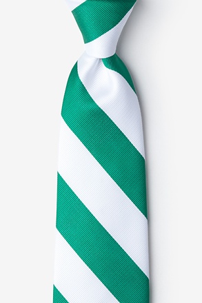 Green & White Stripe Tie