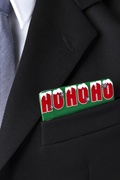 HO HO HO Pocket Pal Green Pocket Square Card Photo (0)