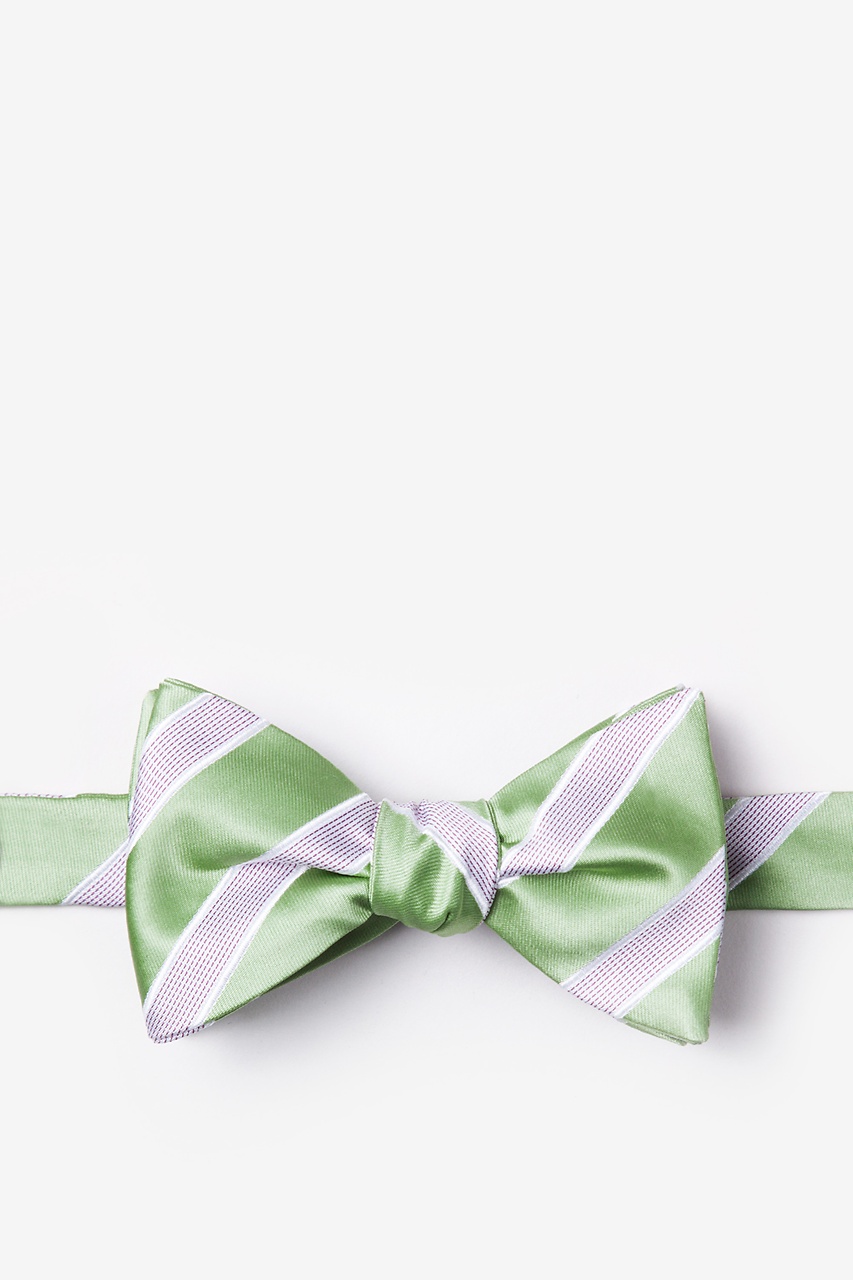 Jefferson Stripe Green Self-Tie Bow Tie Photo (0)