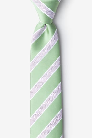 _Jefferson Stripe Green Tie For Boys_