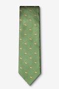 Jumping Reindeer Green Extra Long Tie Photo (1)