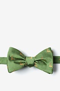 Jumping Reindeer Green Self-Tie Bow Tie Photo (0)