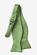 Jumping Reindeer Green Self-Tie Bow Tie Photo (1)
