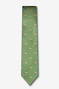 Jumping Reindeer Green Skinny Tie Photo (1)