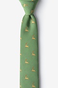 Jumping Reindeer Green Skinny Tie Photo (0)