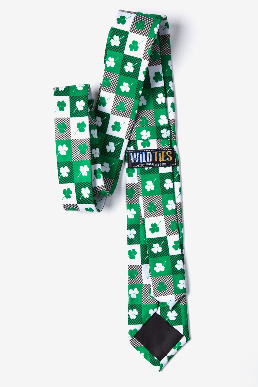 Green Microfiber Lots of Luck Skinny Tie