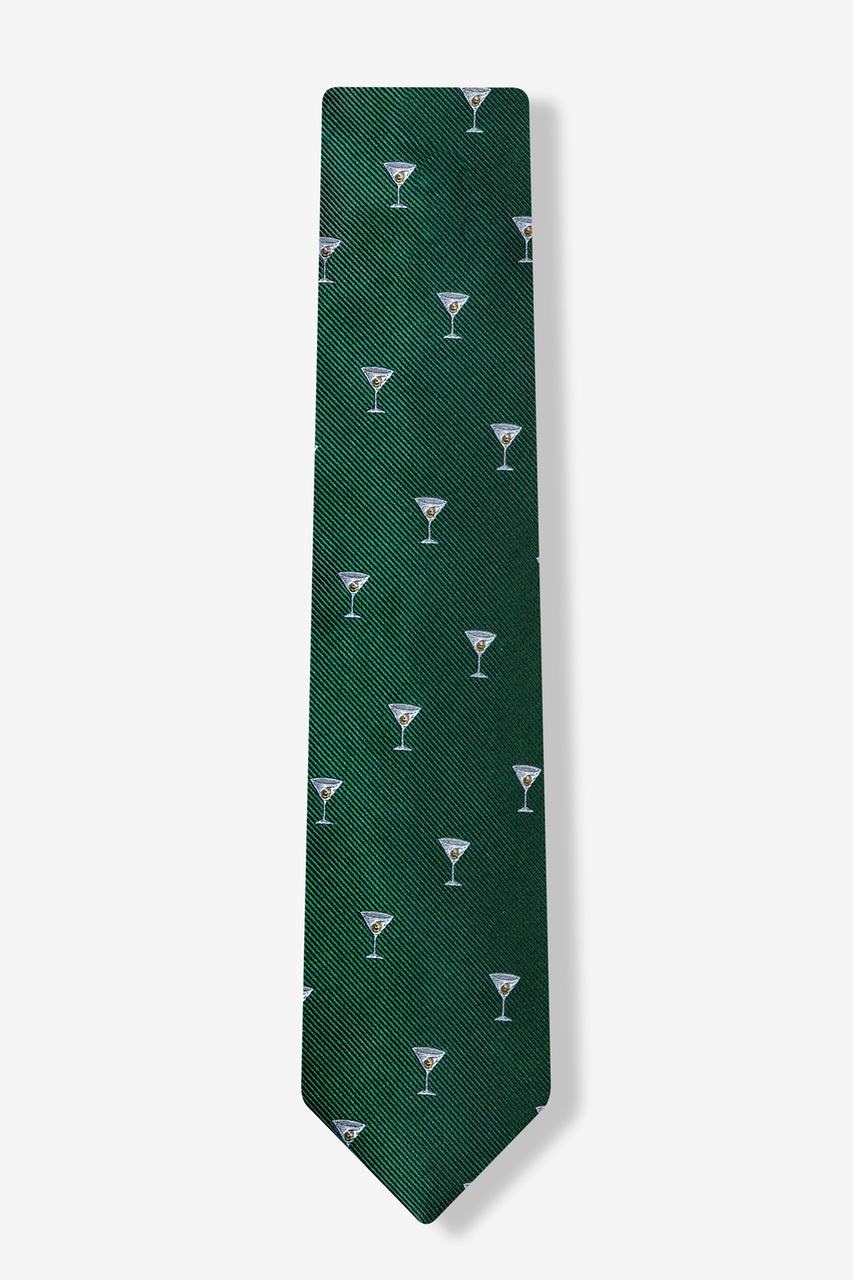 Martini & Olive Green Skinny Tie Photo (1)