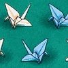 Green Microfiber Origami Crane